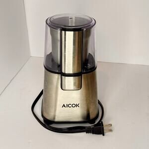 Aicok Coffee Grinder Stainless Steel Electric Grinder, Hopper and Cover